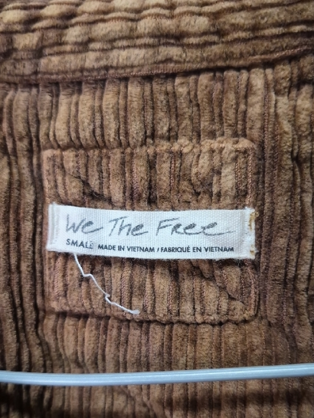 We The Free Free People Beige Brown Cord Collar Oversized Jacket - Picture 2 of 8